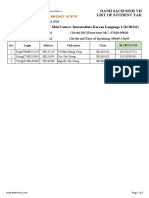 Thông Báo DSSV 2ndFE KOR311 03.04.2023