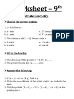 Worksheet - 9: Chapter - Coordinate Geometry