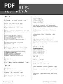 Think For Bulgaria B1 P1 Tests Answer Key A
