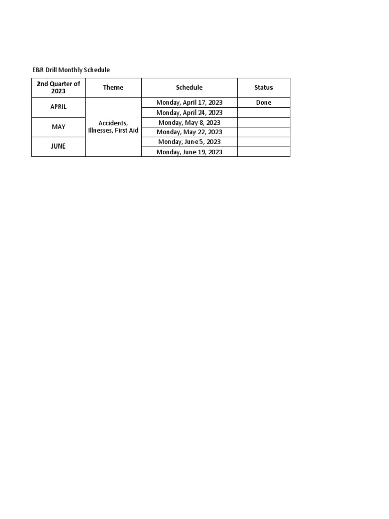 EBT Drill Schedule 2Q 2023 PDF