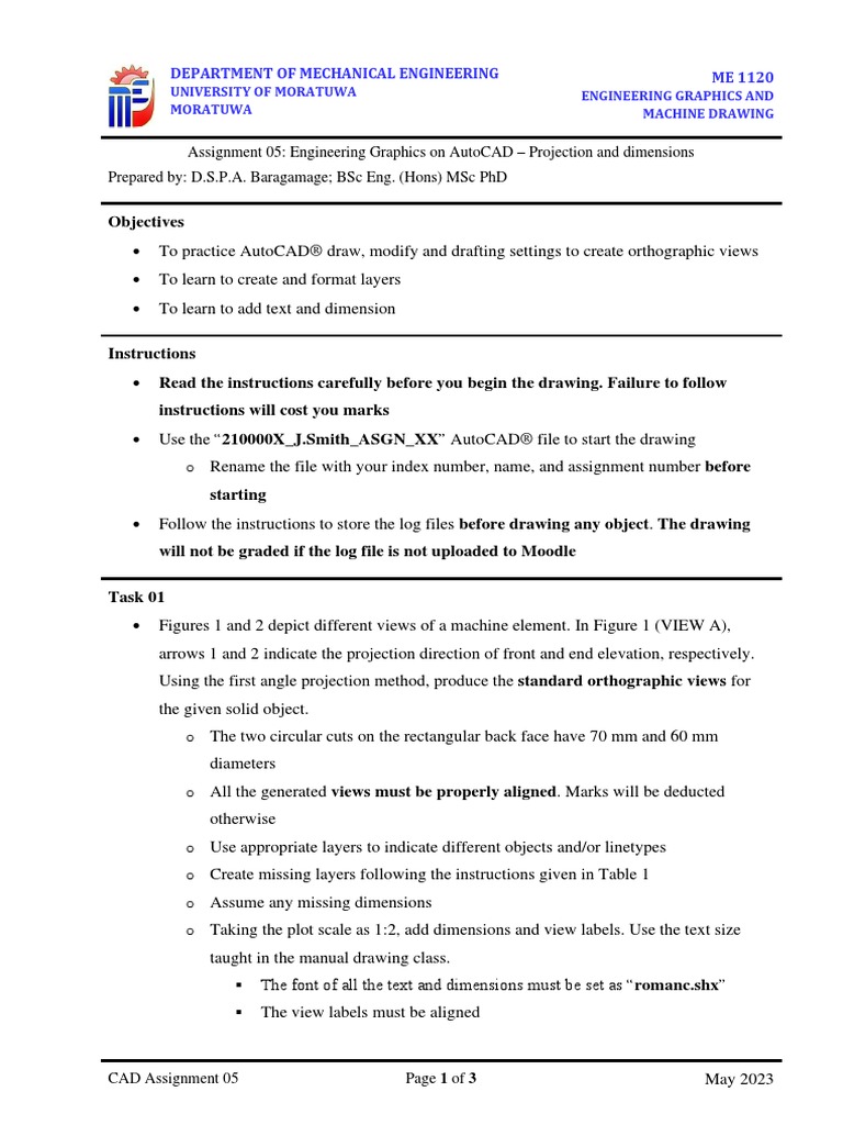 Me1120 Cad Assignent 5 | PDF