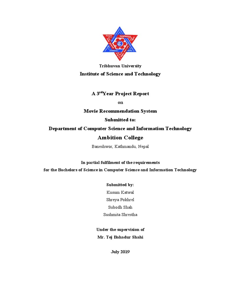 Movie Recommendation System Report | PDF | Cluster Analysis | Systems ...