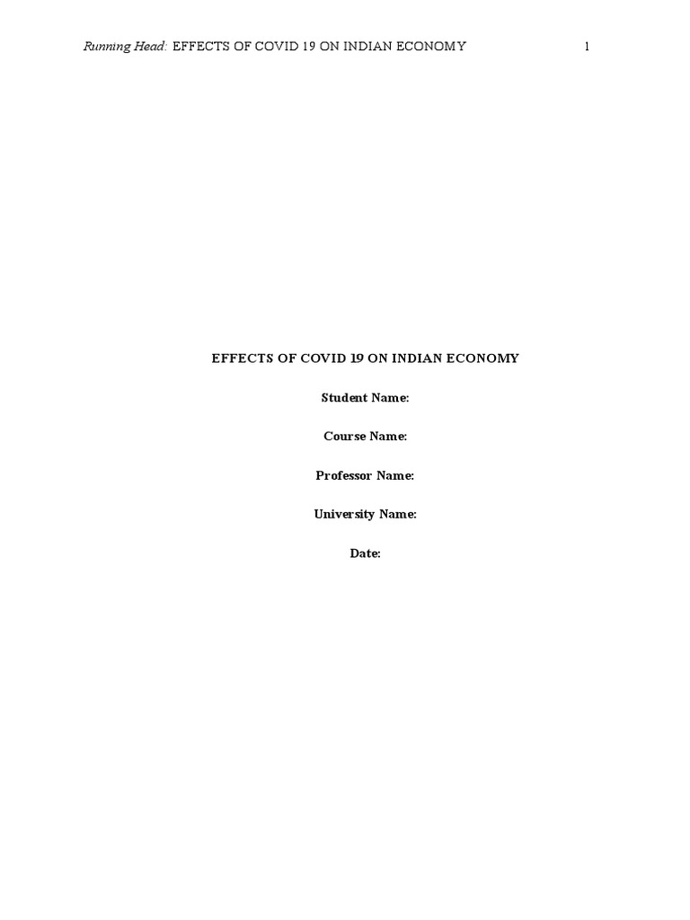 Effects of Covid 19 On Indian Economy | PDF | Public Health | Pandemic