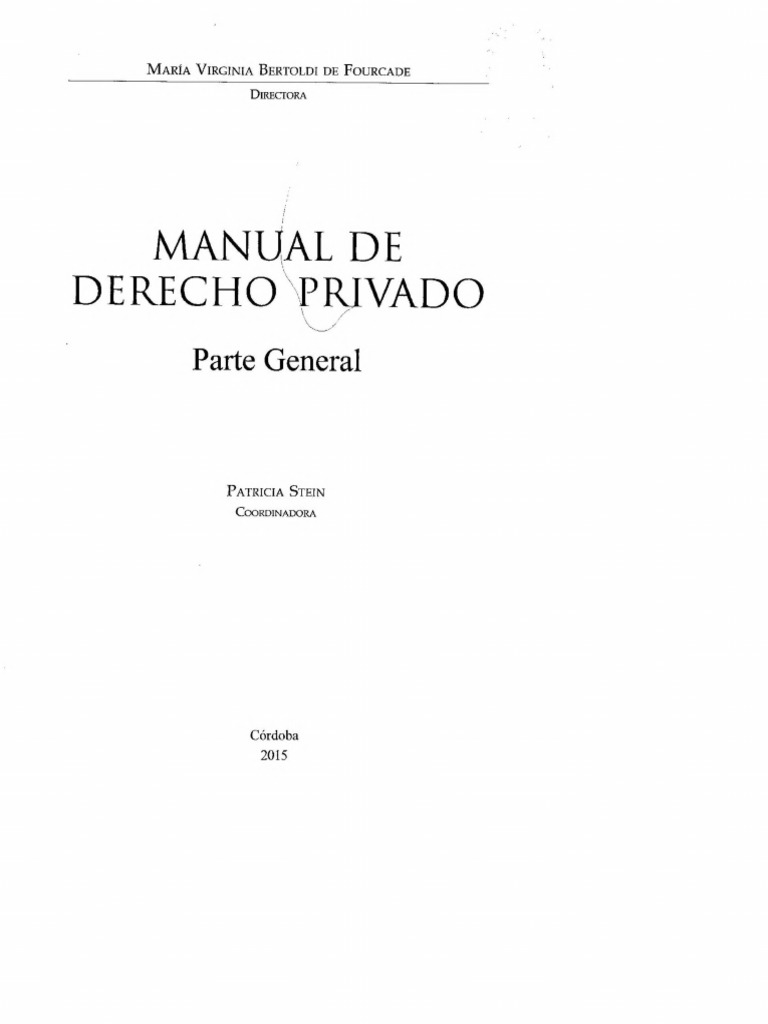 Libro Manual de Derecho Privado I Parte | PDF
