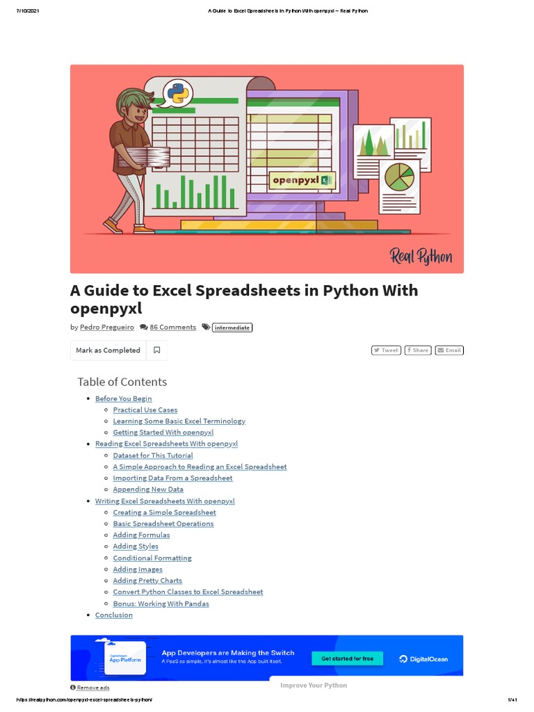 A Guide to Excel Spreadsheets in Python With openpyxl – Real Python ...
