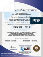 MAVERICK COMPUCARE PVT LTD ISO Certificate