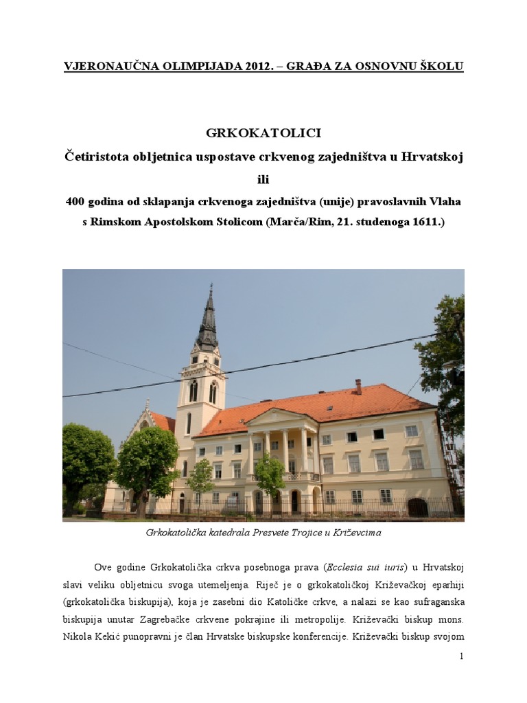 Grkokatolici U Hrvatskoj | PDF