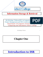 Chapter One - Information Storage & Reterival