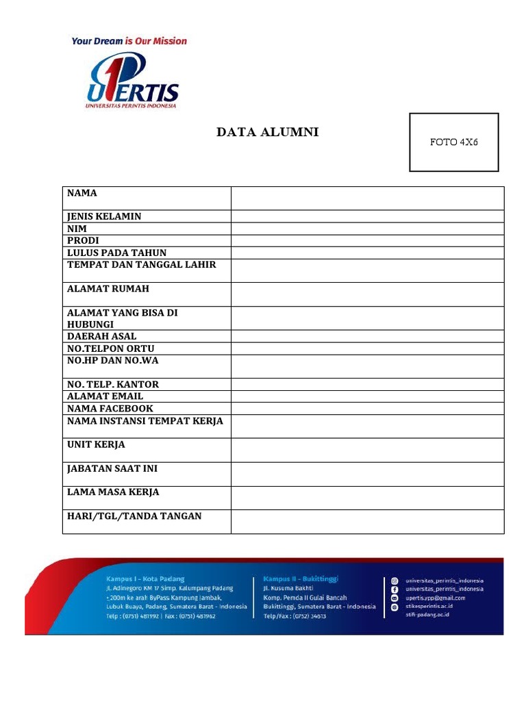 Format Data Alumni Lengkap | PDF | Seni & Disiplin Bahasa