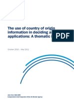 Use of Country of Origin Information in Deciding Asylum Applications