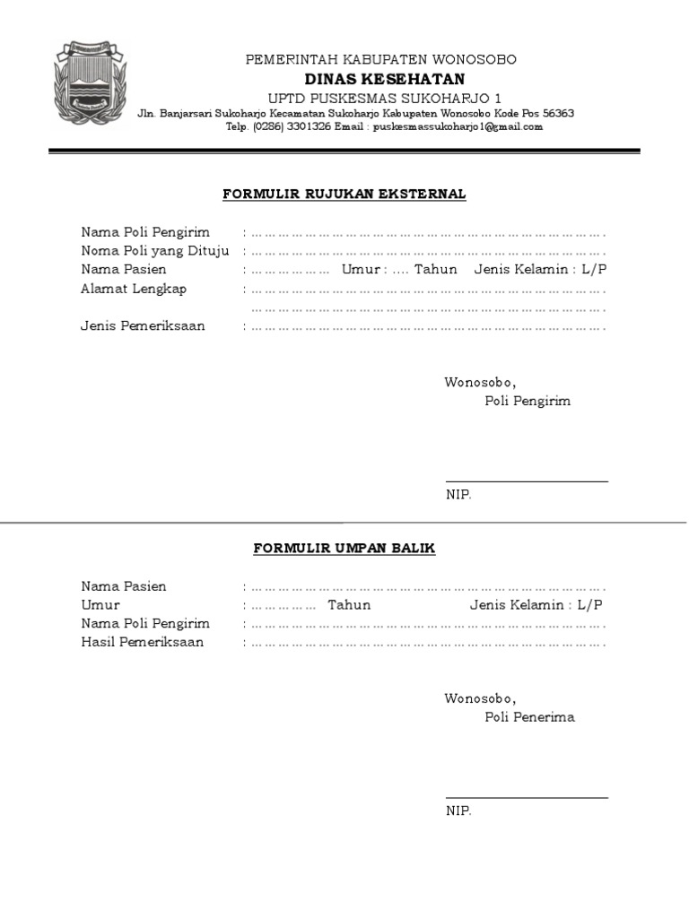 Formulir Rujukan Eksternal Puskesmas | PDF | Ilmu Sosial