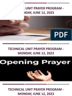 Technical Unit Prayer Program - Monday, June