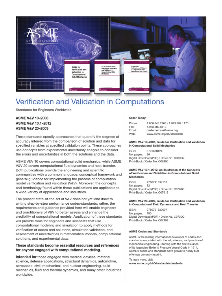 Verification and Validation in Computations: ASME V&amp;V 10-2006 ASME 