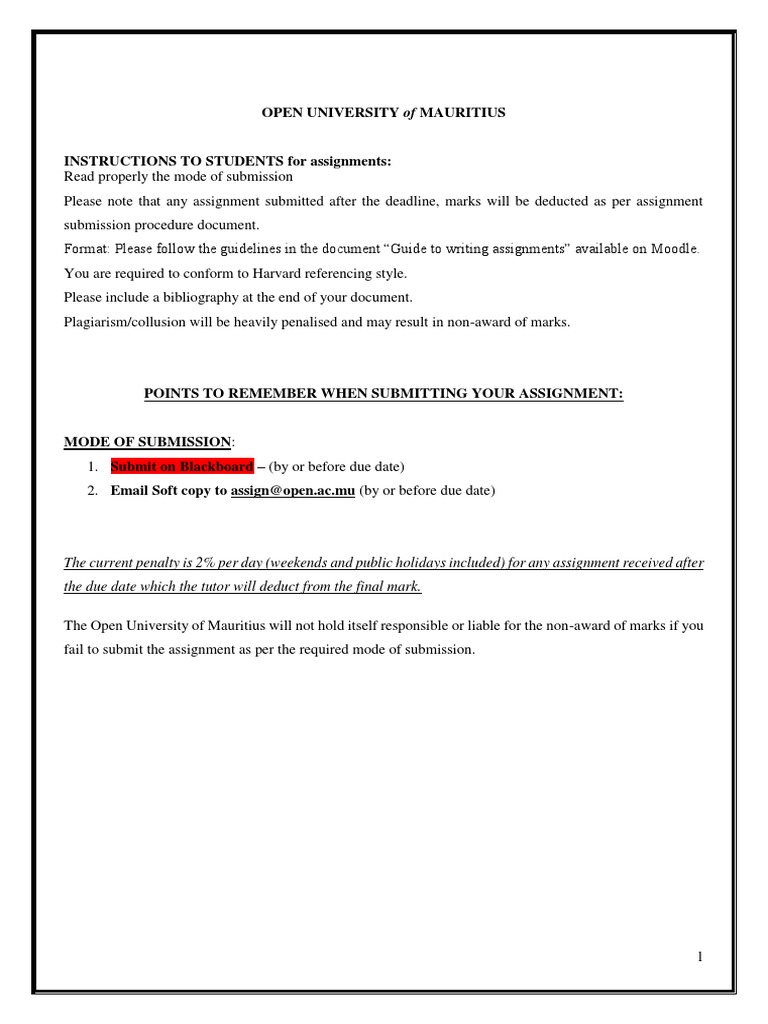 Assignment Submission Guidelines | PDF | Goodwill (Accounting ...