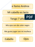 Yo Me Llamo Andrea Mi Cabello Es Lacio Tengo 7 Años: Mis Ojos Son de Color Negro