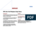 OPO Out of The Philippines Origin Theory