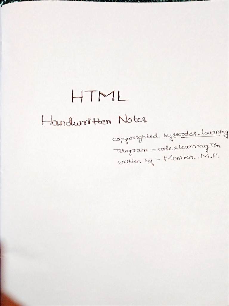 HTML Hand-Written Notes | PDF