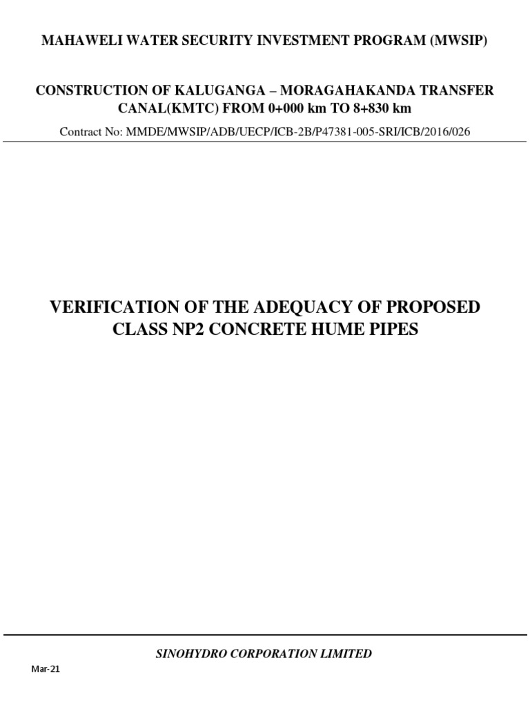 Design check of concrete hume pipe PDF