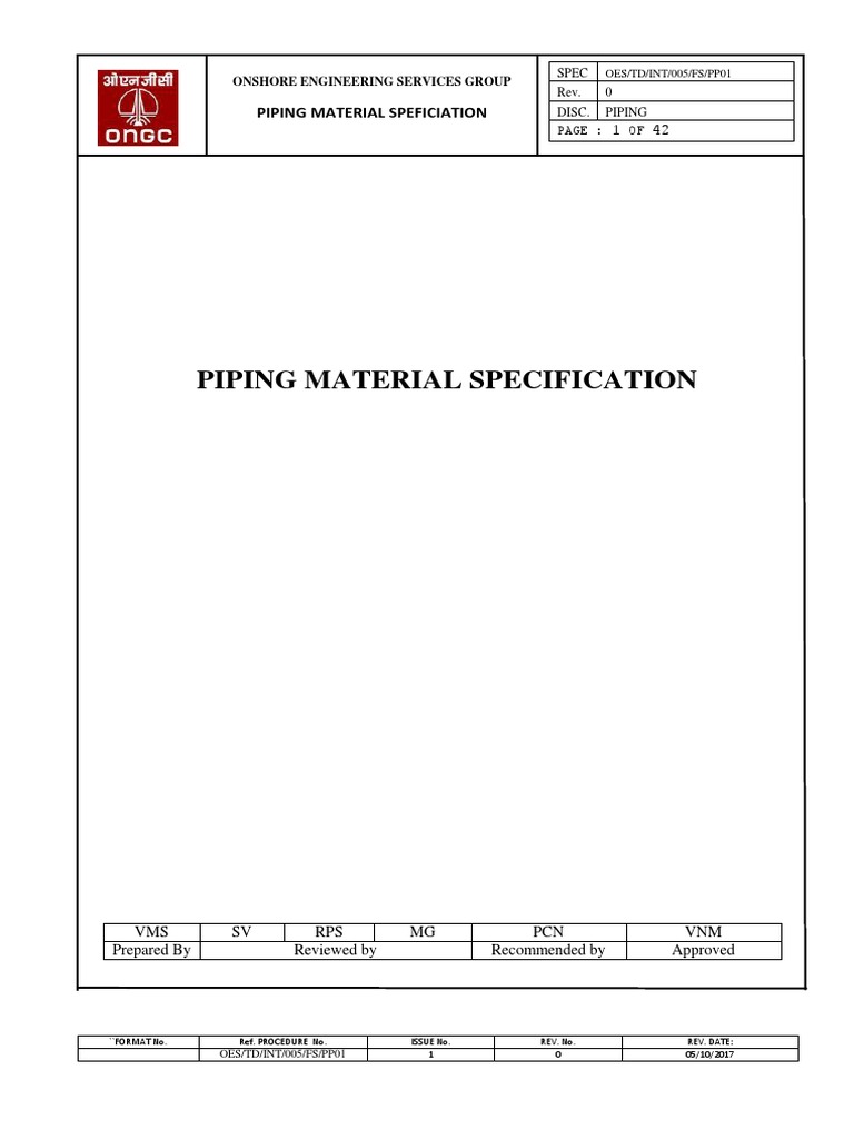 Piping Material Specification Overview | PDF | Valve | Pipe (Fluid ...