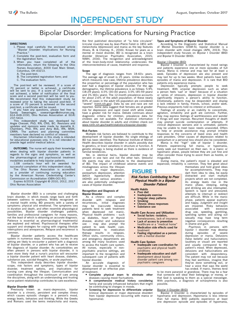 Bipolar Disorder Implications For Nursing Practice PDF Bipolar