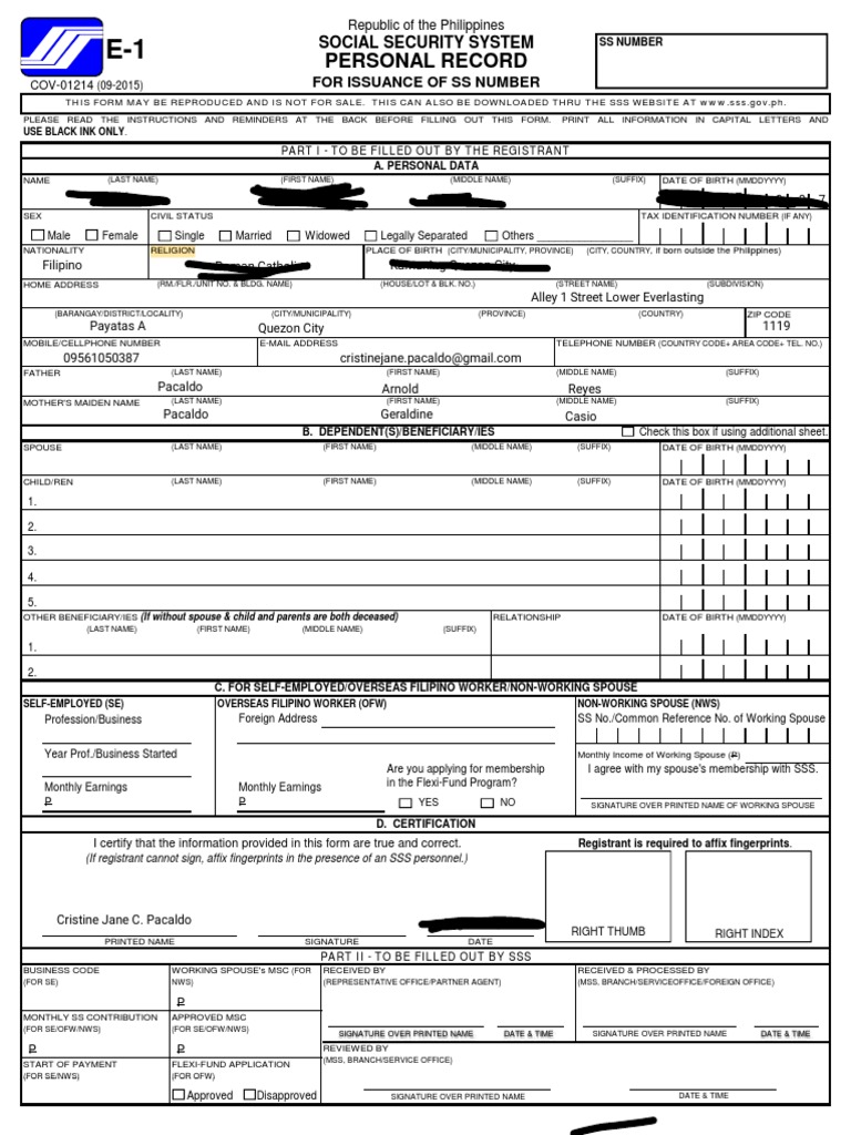 SSSForms Personal Record | PDF