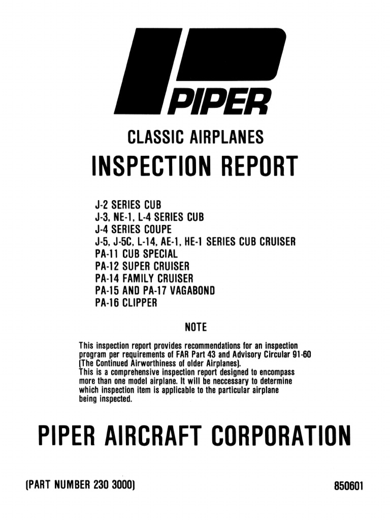 Piper inspection form j2 pa17 pdf