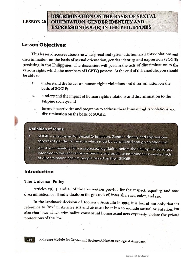 Discrimination On The Basis of Sexual Orientation, Gender Identity and