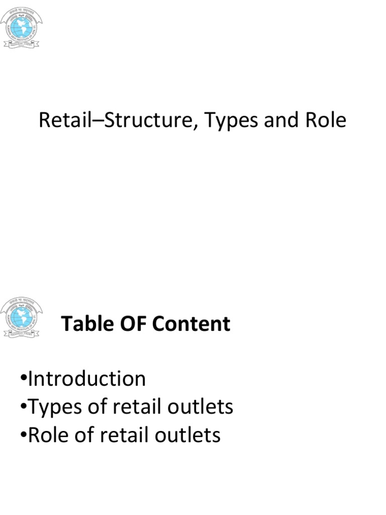 Retail structure types and role pdf