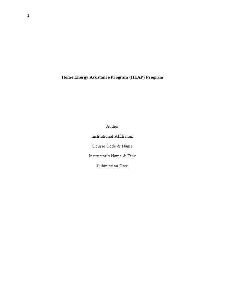 Home Energy Assistance Program (HEAP) PDF