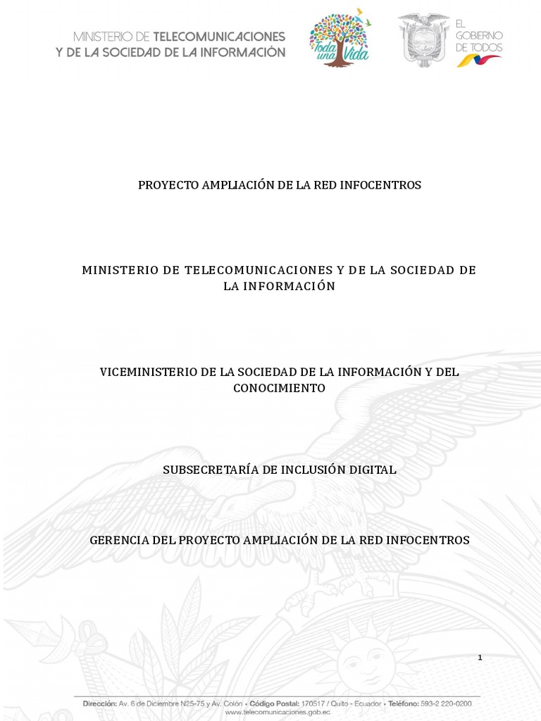 Infocentros Documento | PDF | Internet | Ecuador