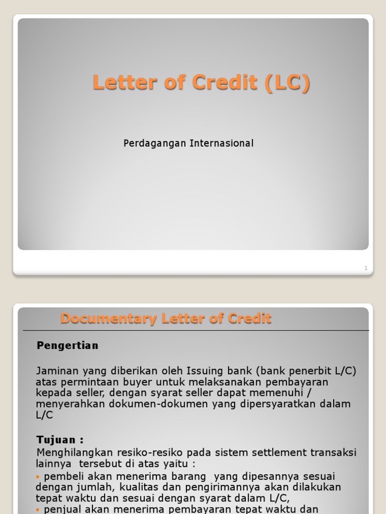 Panduan Lengkap Letter of Credit (L/C) | PDF