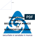 Instructiuni Proprii de Securitate A Muncii CU Electrostivuitoare