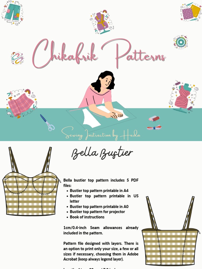 Bella Bustier Top Sewing Pattern PDF | PDF