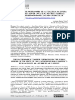 Formação de Professores de Matemática Na Esfera Pública... Rev. Paranaense