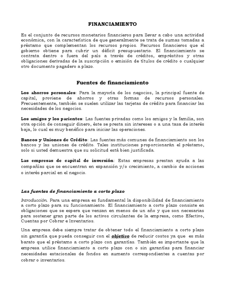 Fuentes de Financiamiento Empresarial | PDF | Factoring (Finanzas) | Bancos