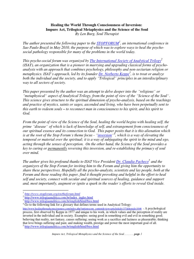 Healing The World Through Consciousness of Inversion Web Version | PDF ...