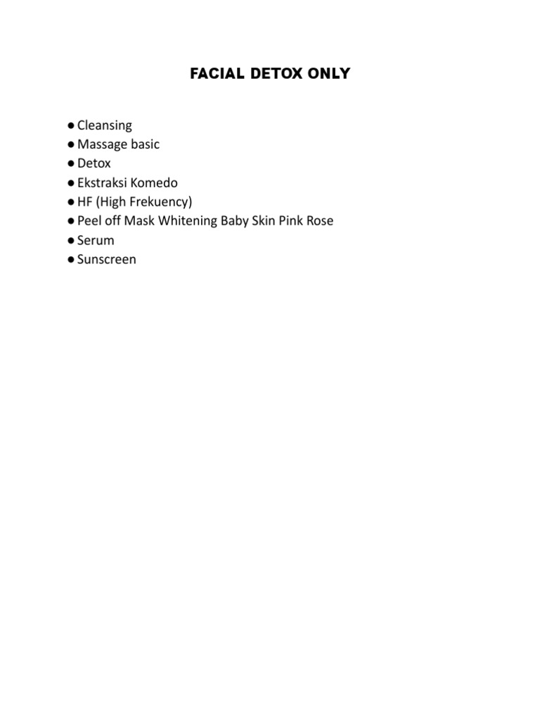 Sop Facial Detox Only Pdf