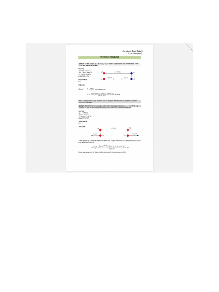 Problemas Resueltos de Cargas Electricas PDF