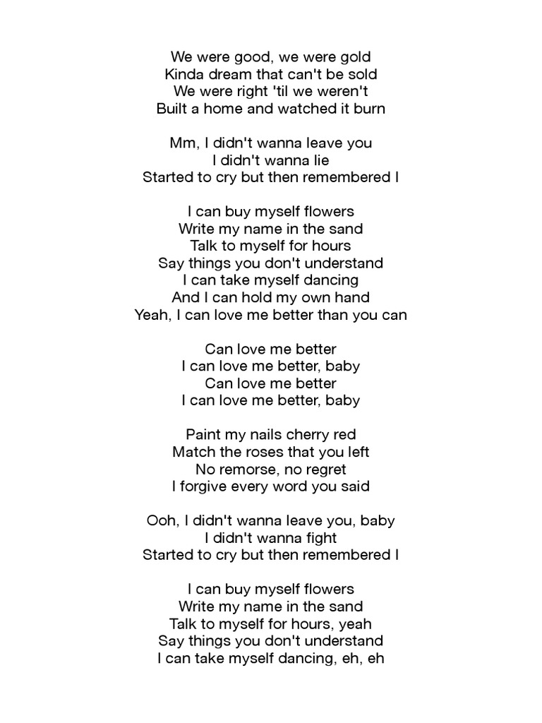 Flowers lyrics pdf