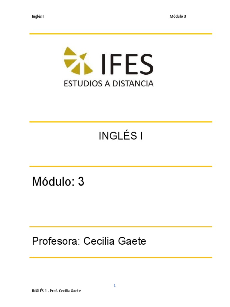 Modulo 3 Inglés I Pdf Verbo Sintaxis