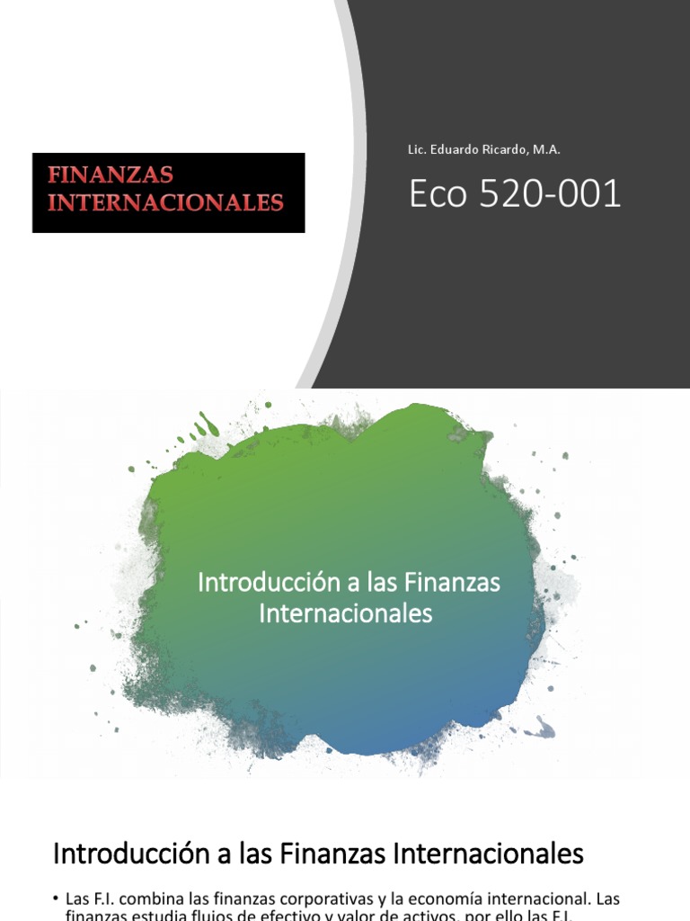 Introducción a Finanzas Internacionales | PDF | Economía Internacional ...
