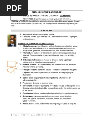 Paper 1 - Visual Literacy - Cartoons - Notes