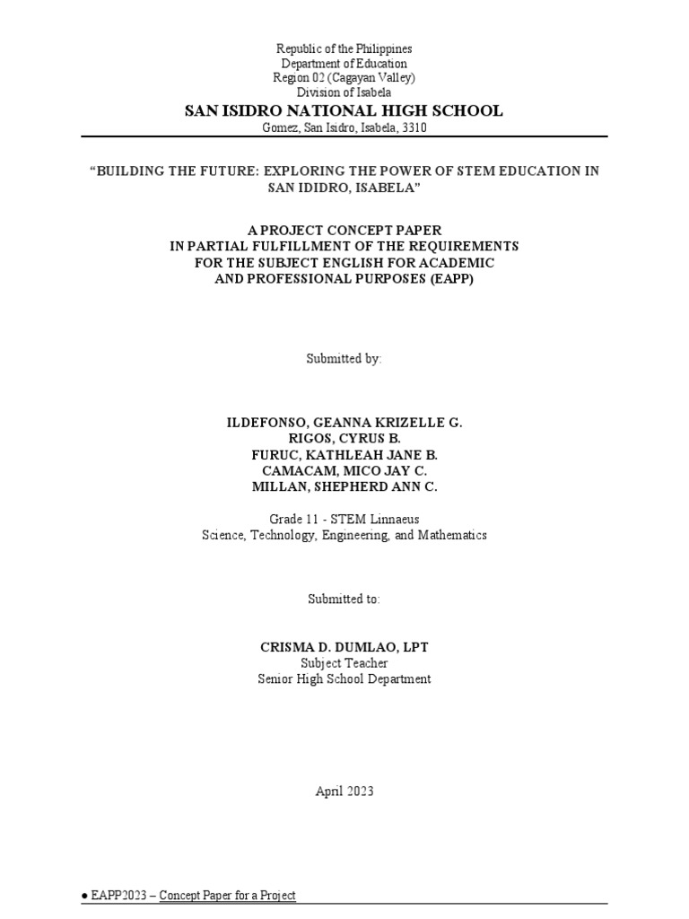 Group 5 Concept Paper Project Proposal 1 | PDF