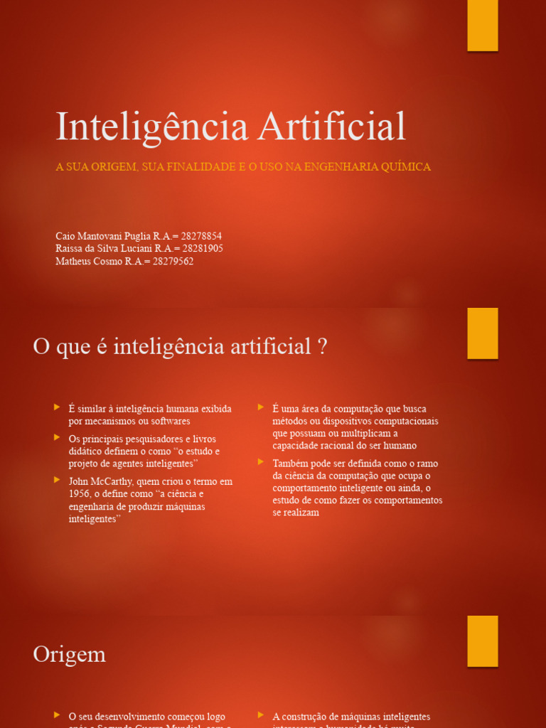 Inteligência Artificial na Engenharia Química | PDF | Inteligência ...