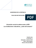 Exclusión Social de Adolescentes LGTB: Las Instituciones Educativas, ¿Salen Del Armario?