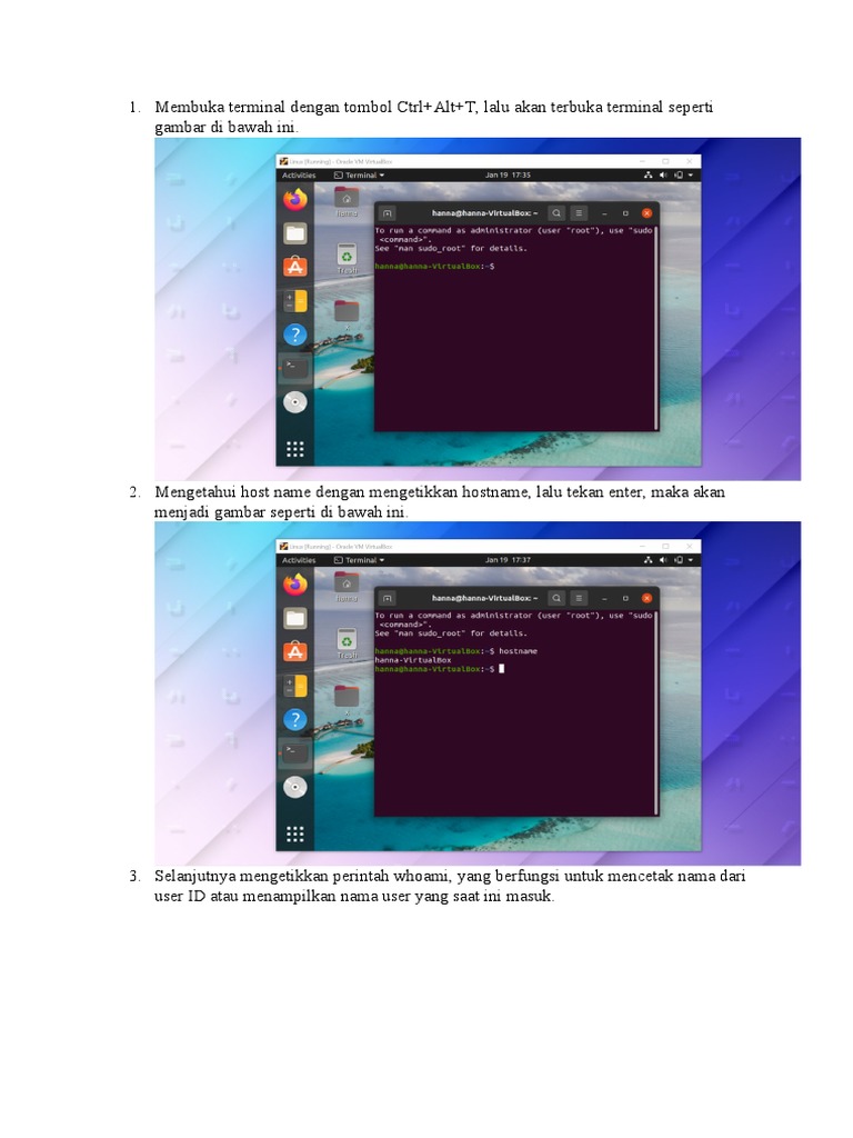 Perintah Dasar Di Terminal Linux Ubuntu | PDF