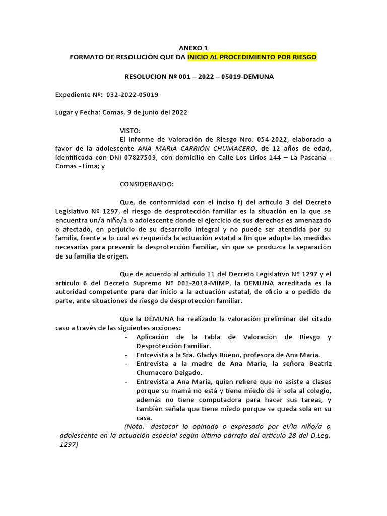 Formato de Resolución de Inicio Del Procedimiento | PDF