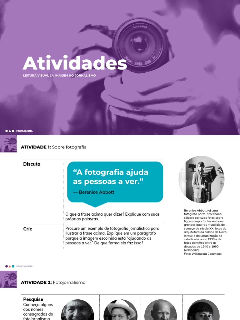 Atividades Leitura Visual I Fotojornalismo Pdf