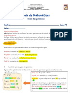 Guía de Matemáticas. Orden de Operaciones