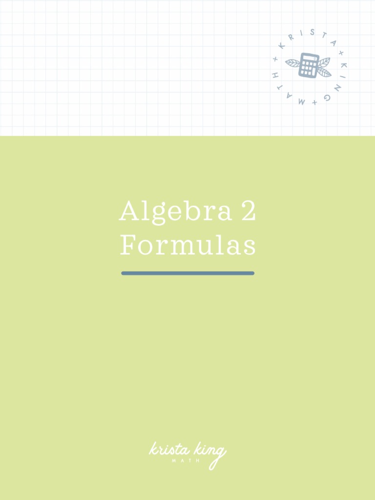 Algebra+2 Formulas | PDF